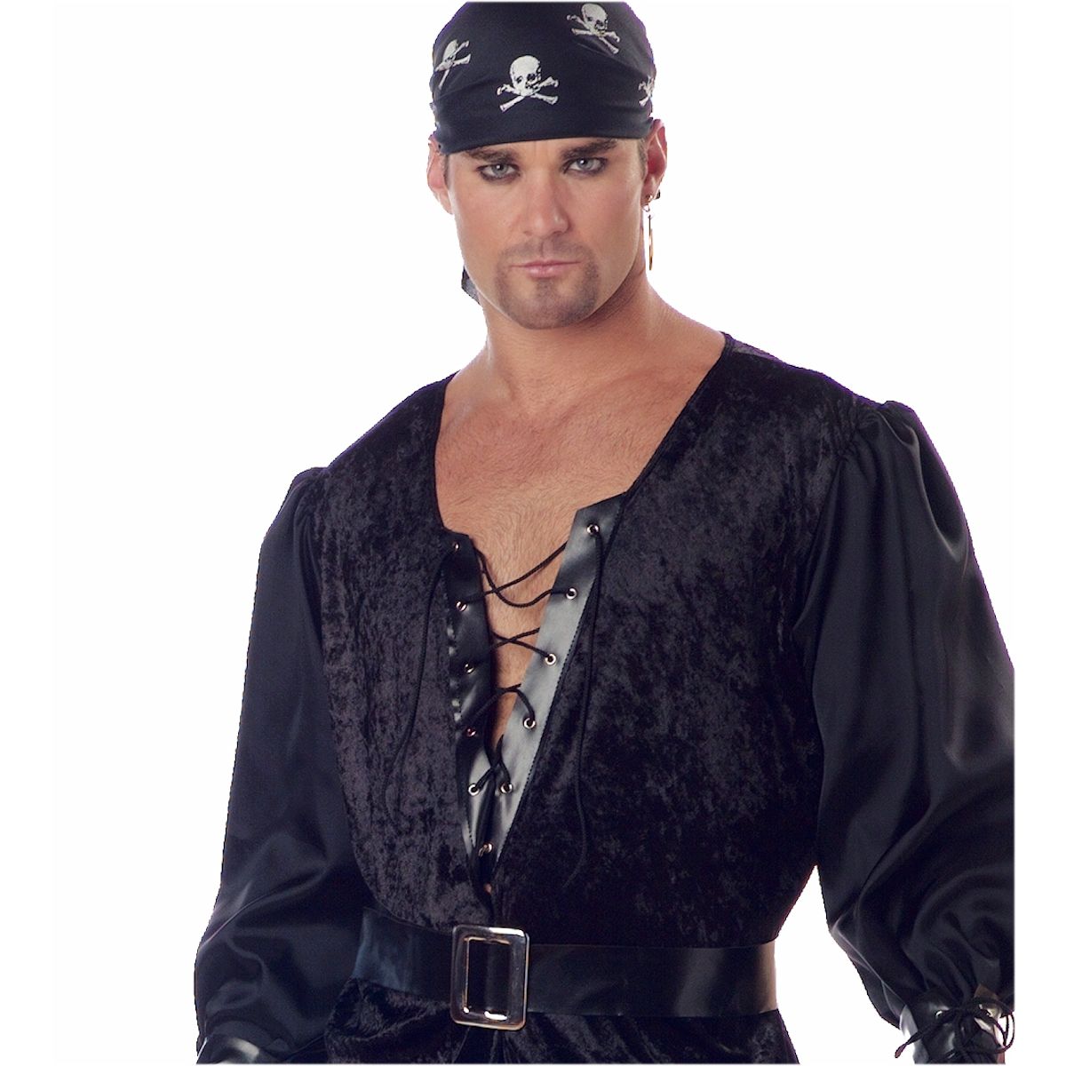 Blackheart Black Pirate Swashbuckler Buccaneer Men's Fancy Dress Costume