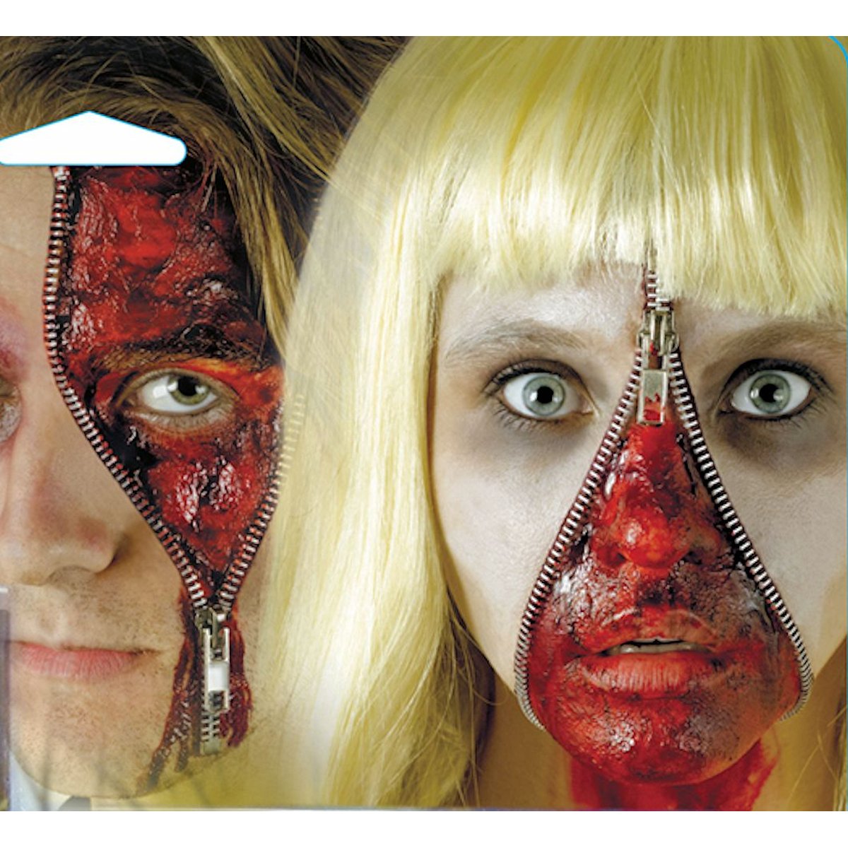 GENUINE Horror Zipper Face Deluxe Makeup FX Kit Halloween Accessory