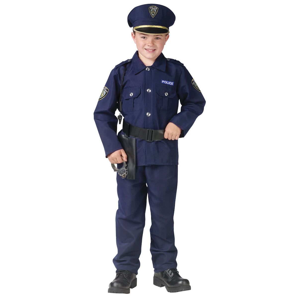 Policeman Deluxe Police Boy's fancy Dress Costume complete with hat
