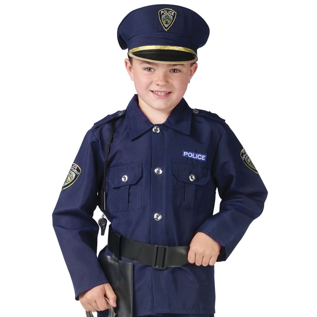 Policeman Deluxe Police Boy's fancy Dress Costume complete with hat