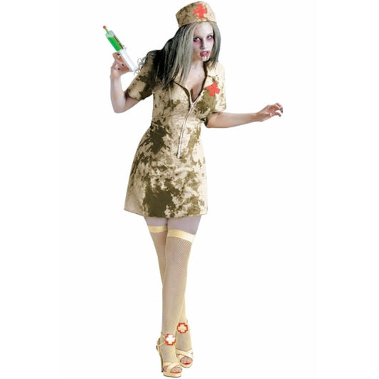 Walking Dead Zombie Dirty Nurse + Syringe womens Halloween fancy dress costume