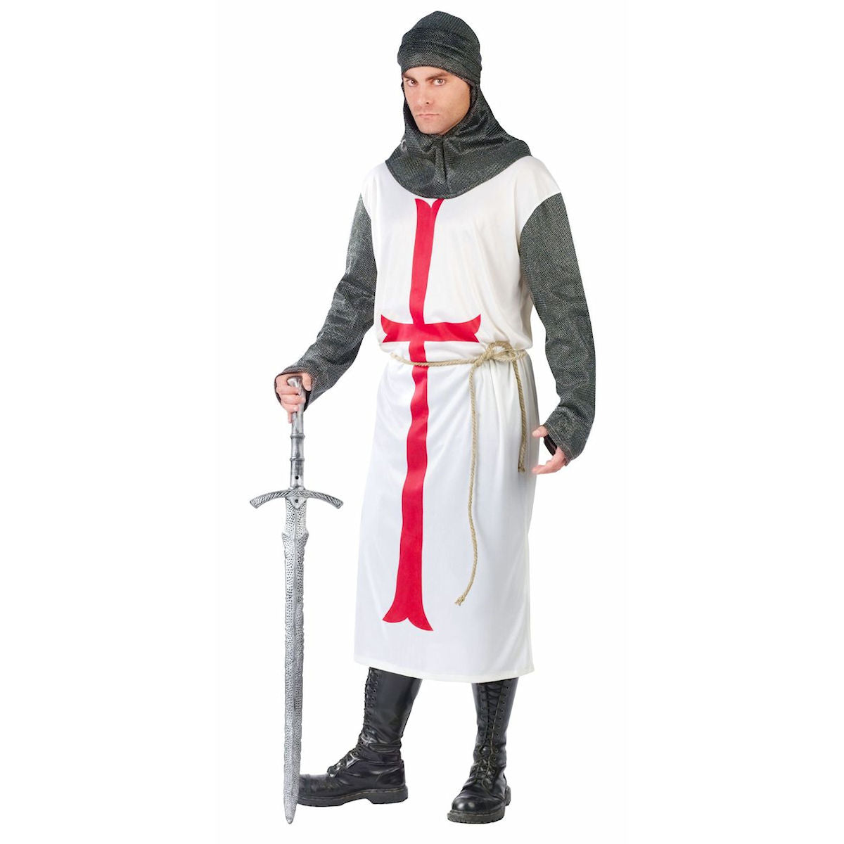 Medieval Templar Knight Men's Fancy Dress Costume Fits to 42" chest