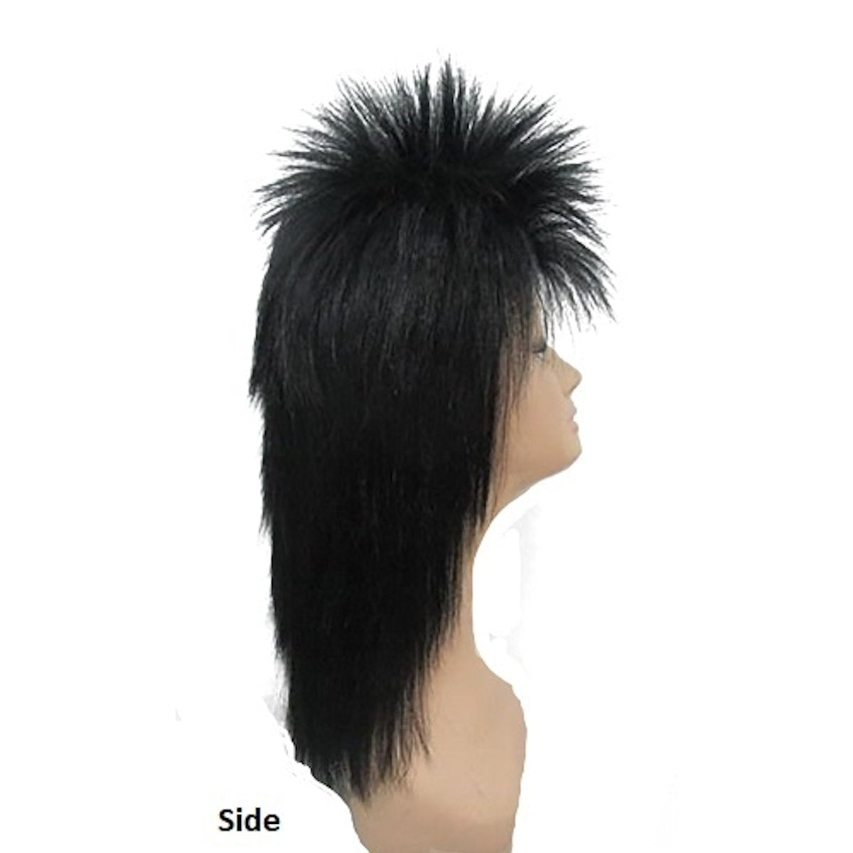 80's Spiky Poita Black Mullet Rock Star WIG Men's Costume Wig