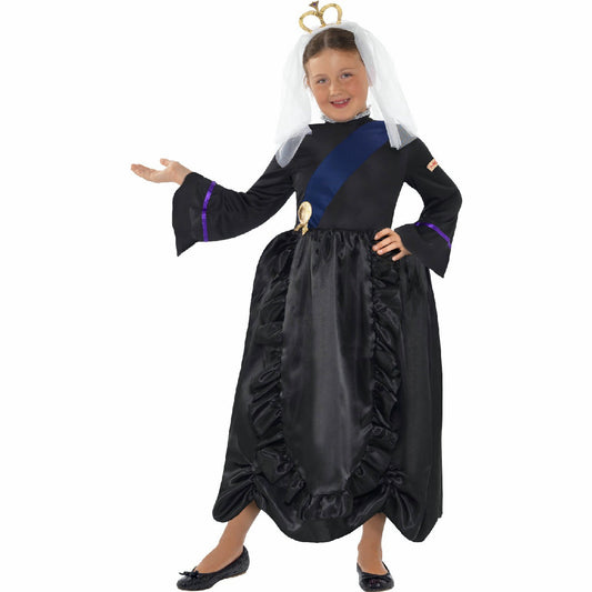 Queen Victoria Horrible Histories Girl's Costume with Headpiece