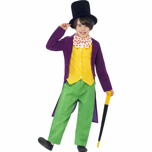 Roald Dahl Willy Wonka Children's Costume with Hat and Cane