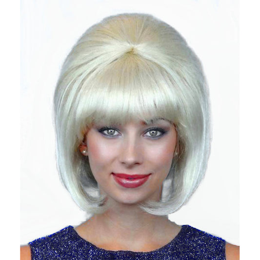 60's Beehive Hairspray Blonde Wig Women's fancy dress costume accessory