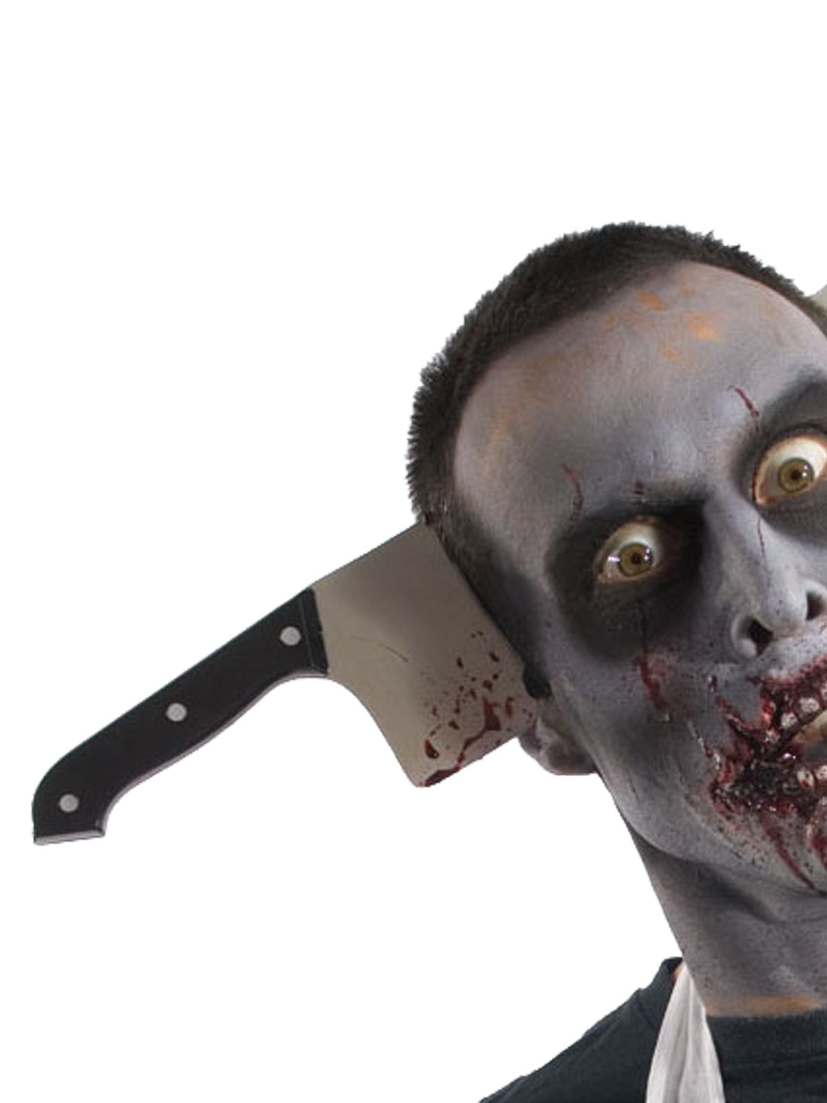 Zombie Cleaver Through Head Halloween Costume Accessory
