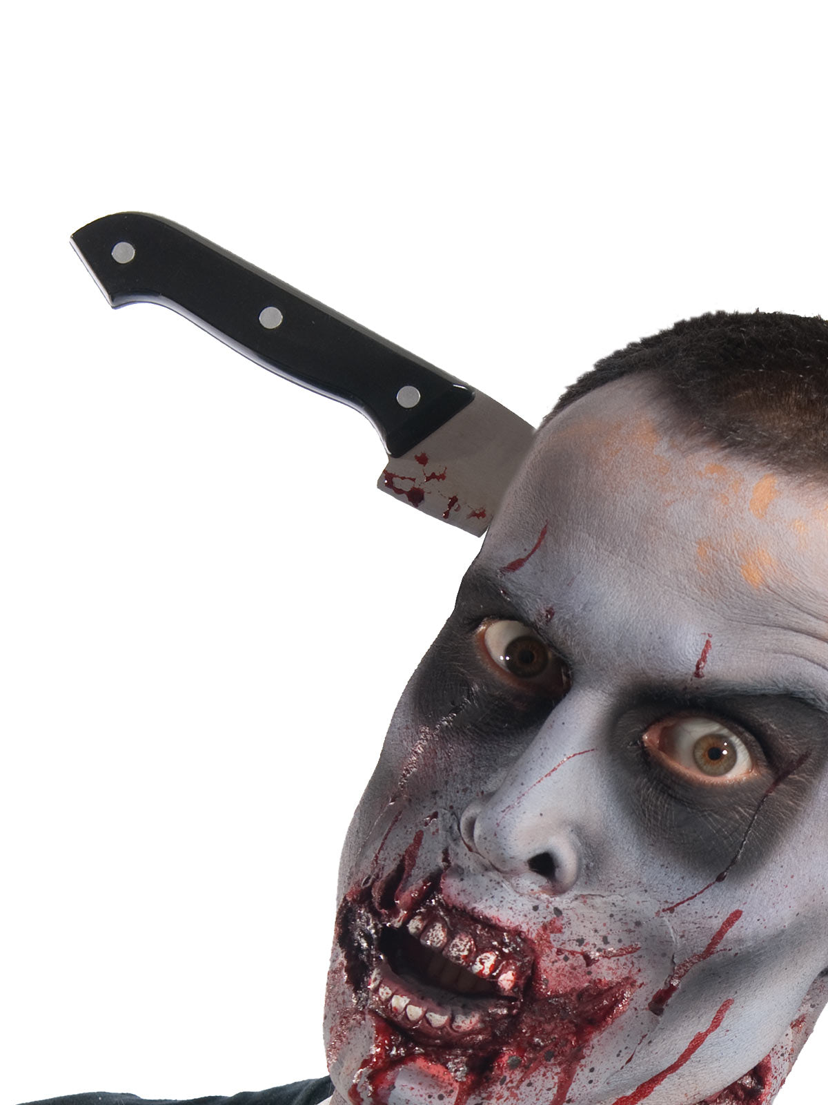 Zombie Kitchen Knife Through Head Halloween Costume Accessory