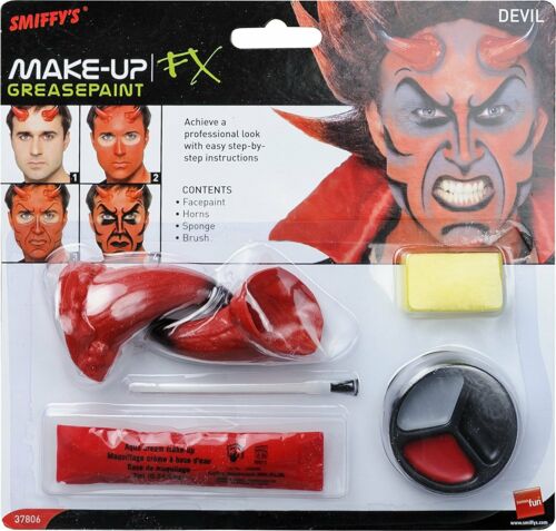Devil Demon Make up Kit with Horns