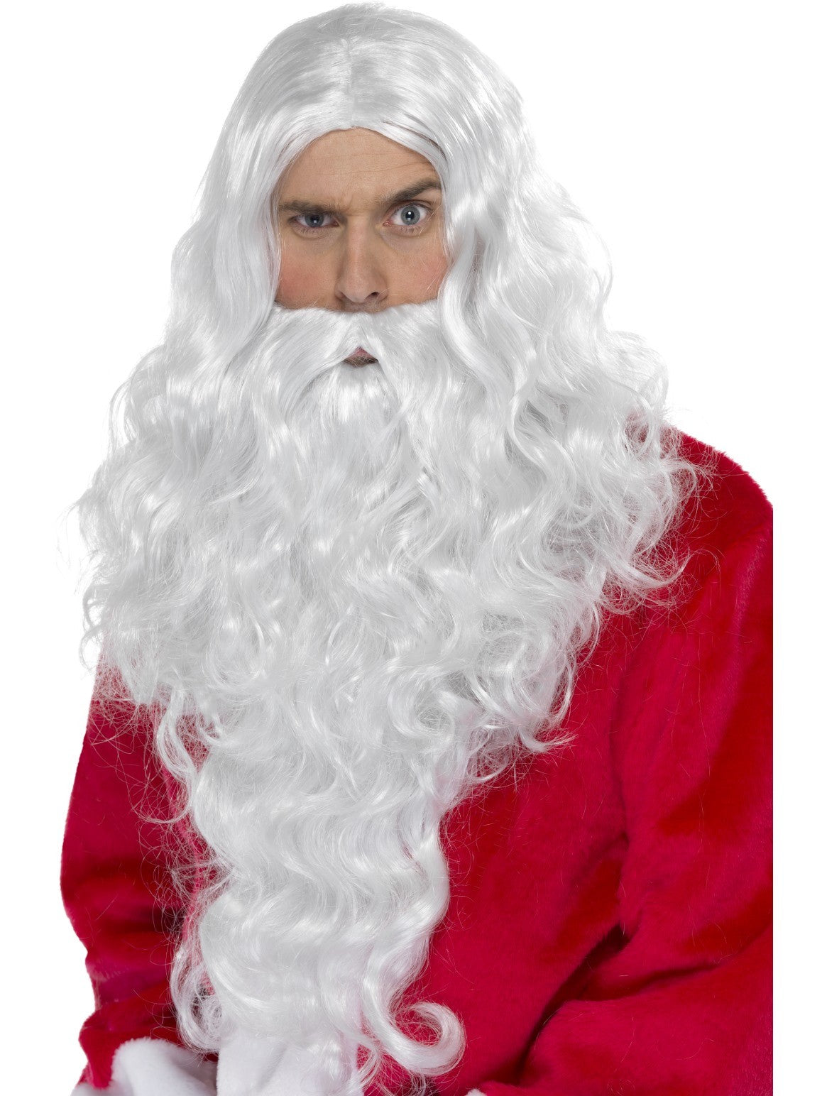 Santa Wig and Beard set Men's Christmas costume accessory Deluxe