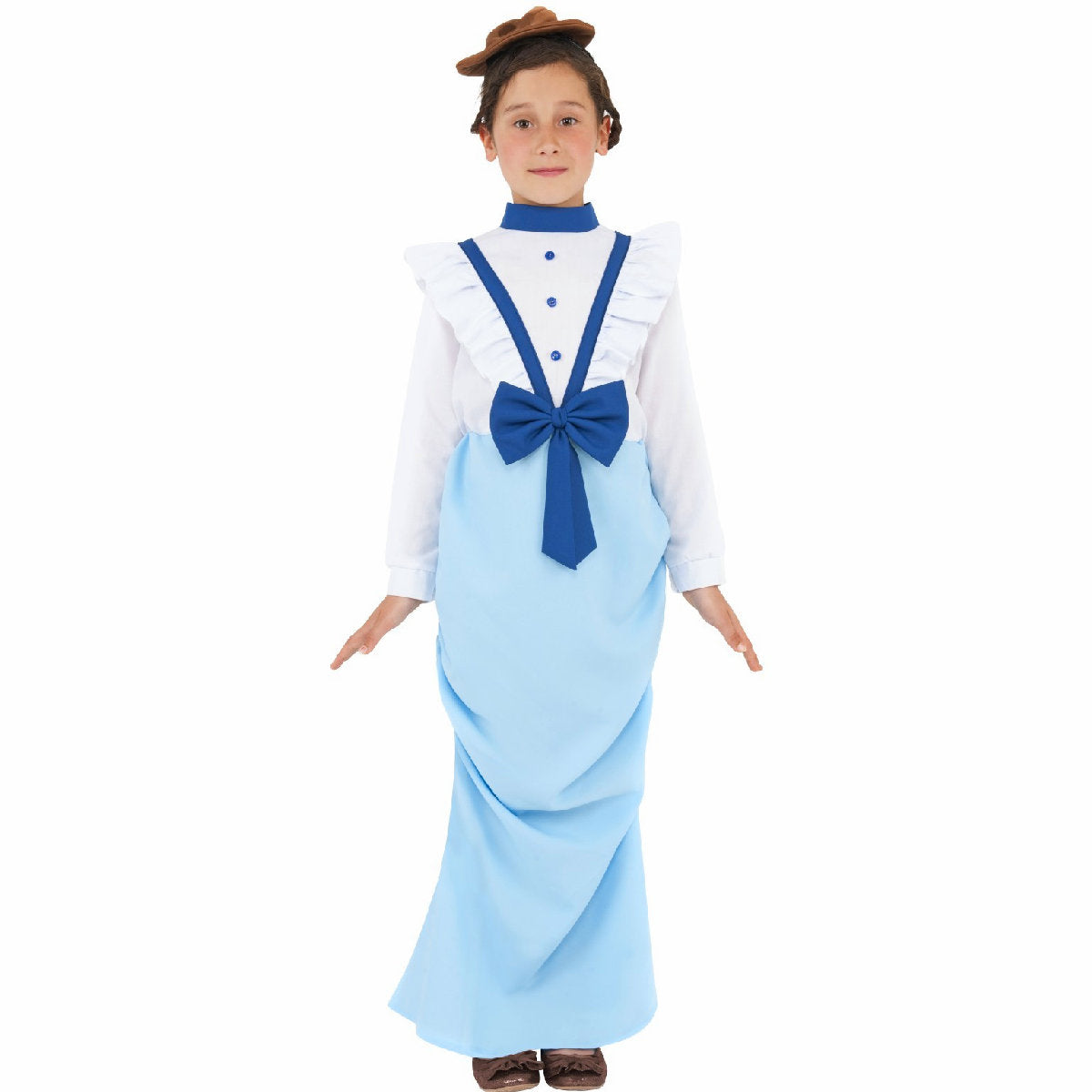Posh Victorian Girl's Fancy Dress Costume with Hat