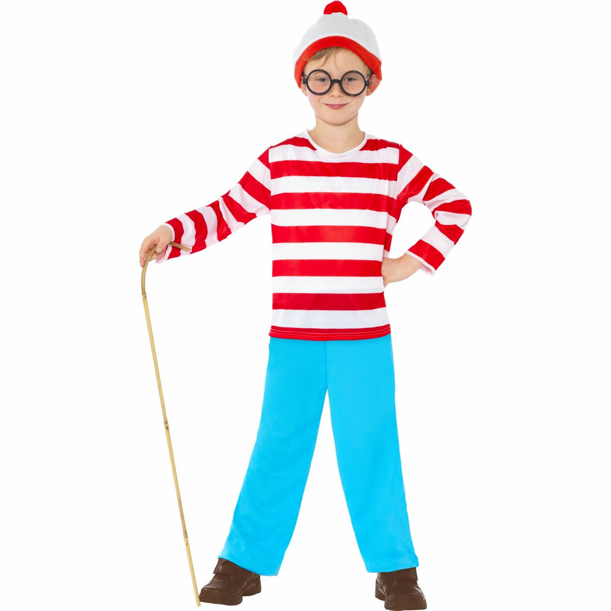 Where's Wally Children's Costume with Glasses and Hat - Licensed