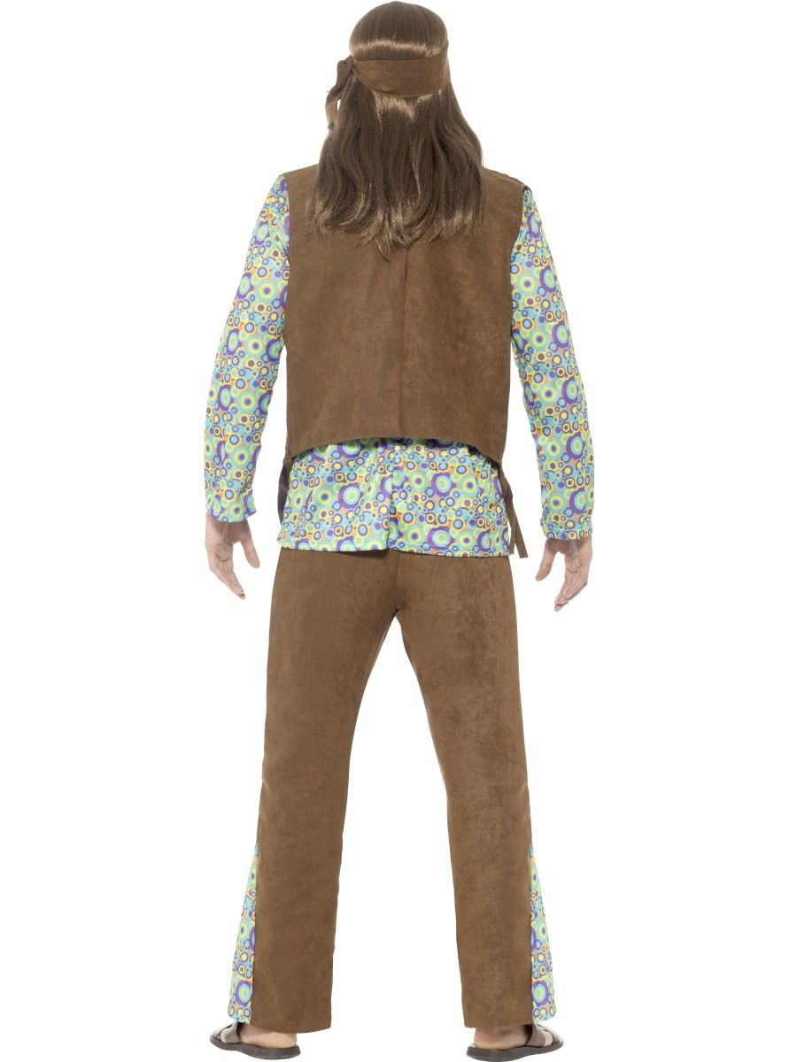 1960s Hippie Men's Complete Costume, with Trousers, Top, Waistcoat