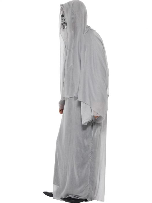 Grim Reaper Men's Costume, Grey, with Gown & Half Face Mask