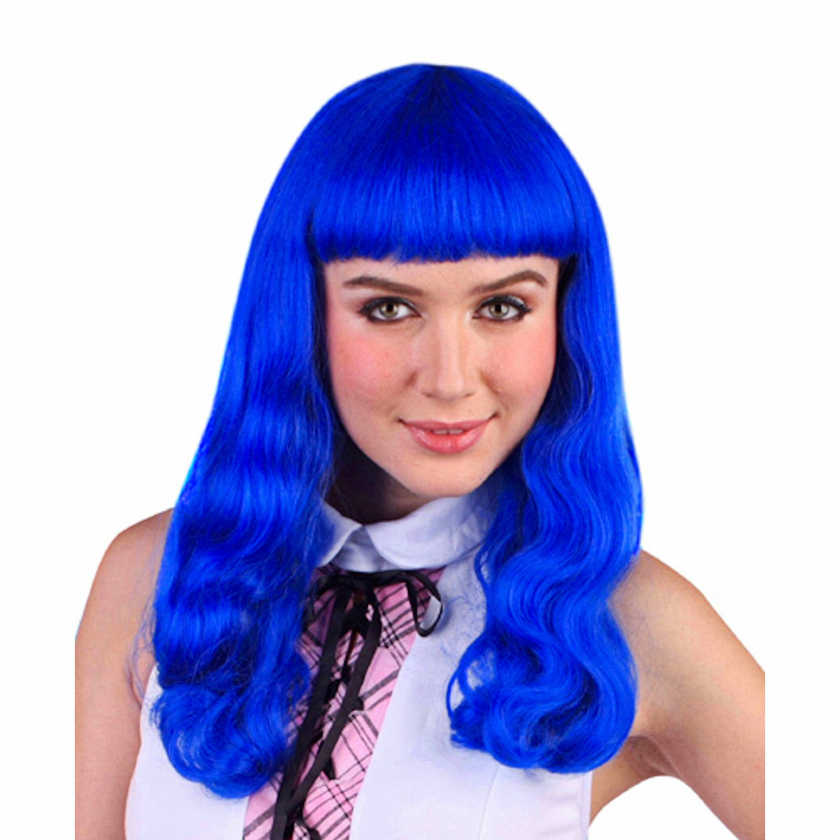 Katy Electric Blue Long Hair Wig Fancy Dress Costume Wig