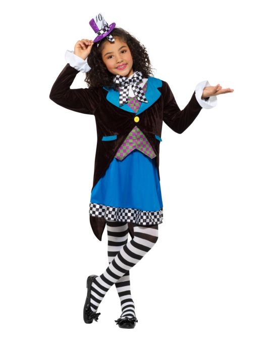Little Miss Hatter Girls Costume with Hat Book Week