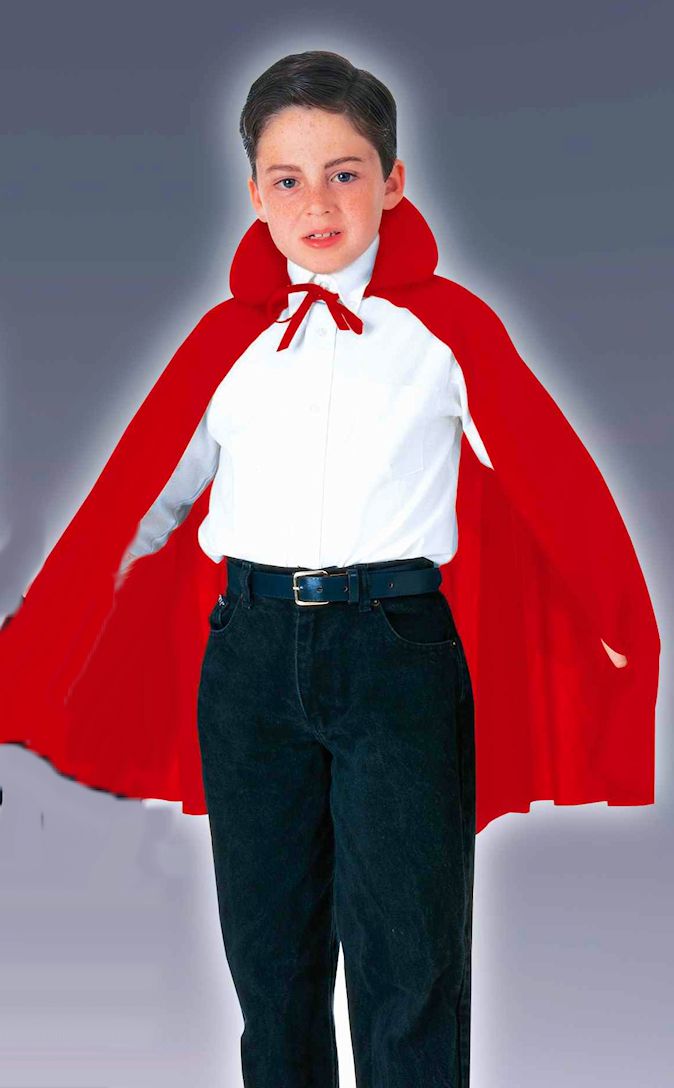 Cape RED Vampire 27" Long - CHILD Fancy Dress Costume One size fits most - Nylon