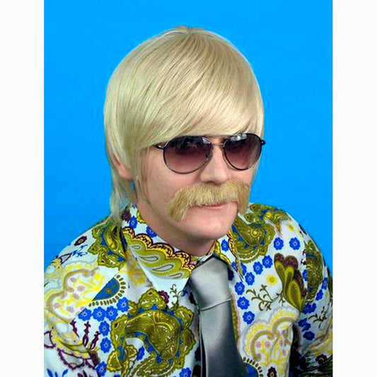 60's and 70's Mod Guy Blonde Men's Costume Wig Deluxe Quality