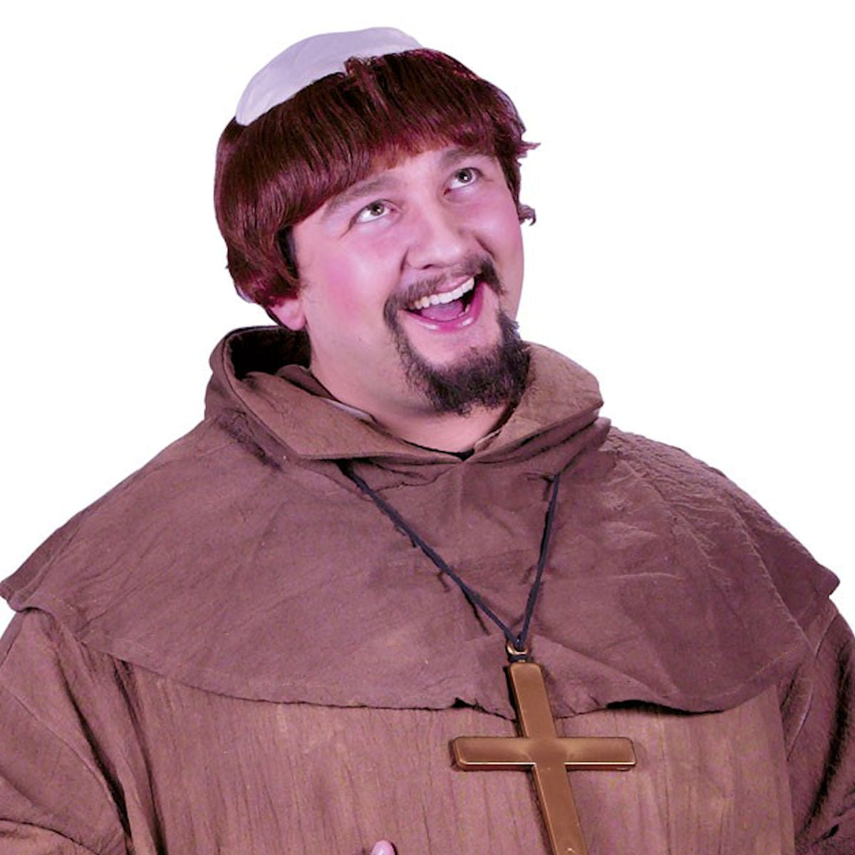 Plus Size Medieval Monk Priest Men's Costume with Wig