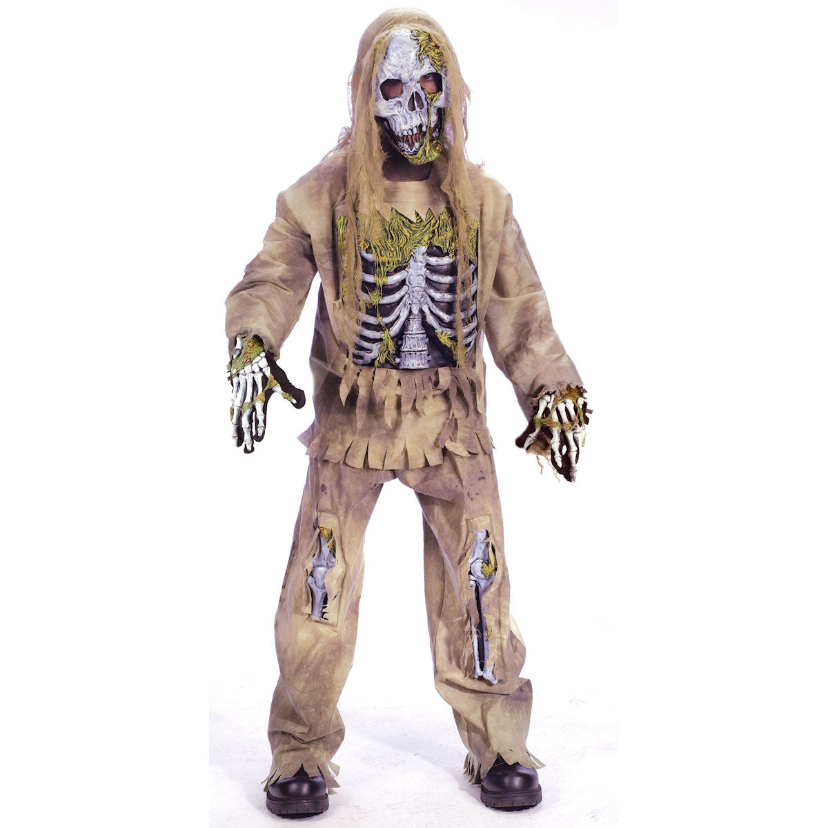 3D Skeleton Zombie Deluxe Boy's Halloween Costume with Mask