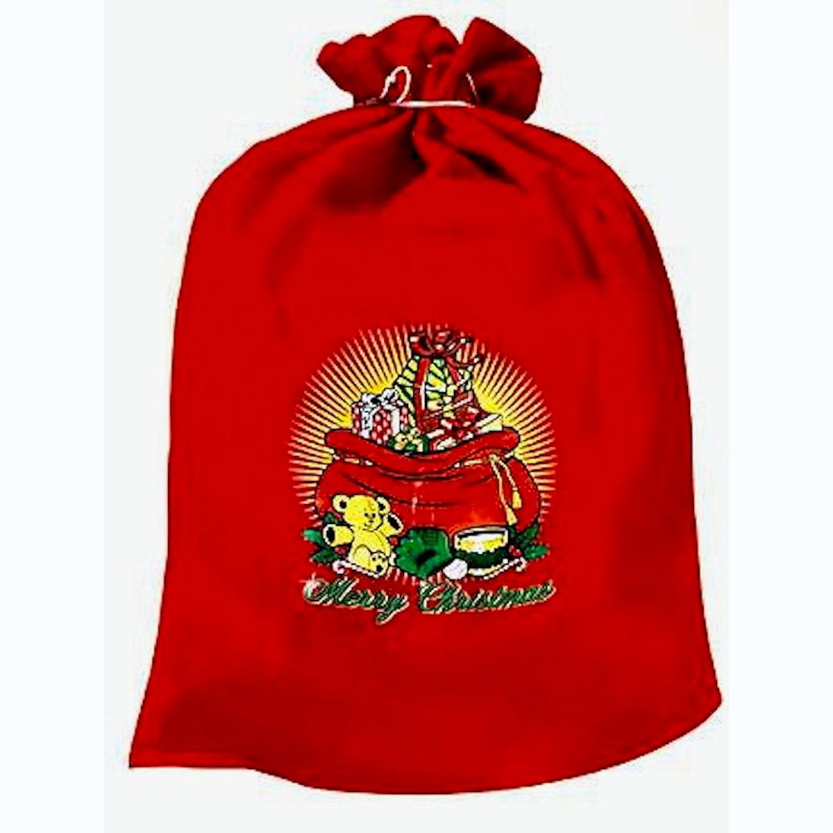 Santa's SACK Large Toy Bags Red Polyfelt with Decoration size 54cm X 81cm