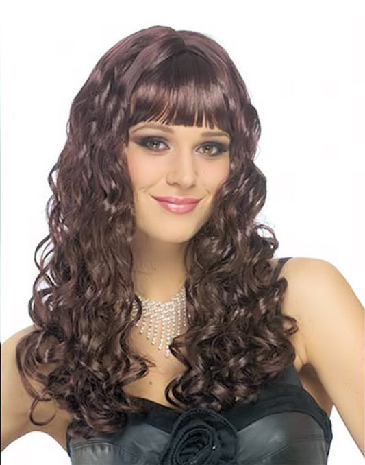 Long Dark Curls Wig Womn's Fancy Dress Costume Wig
