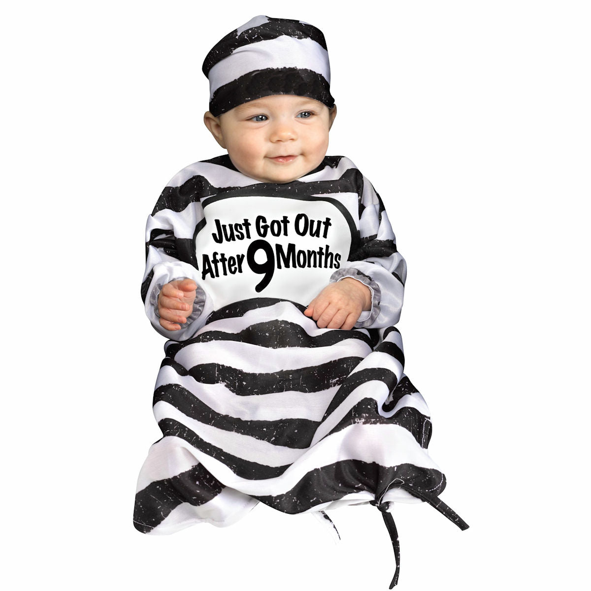 Time Out Tot Baby Child Infant Convict Fancy Dress Costume fits to 6 to 9 months