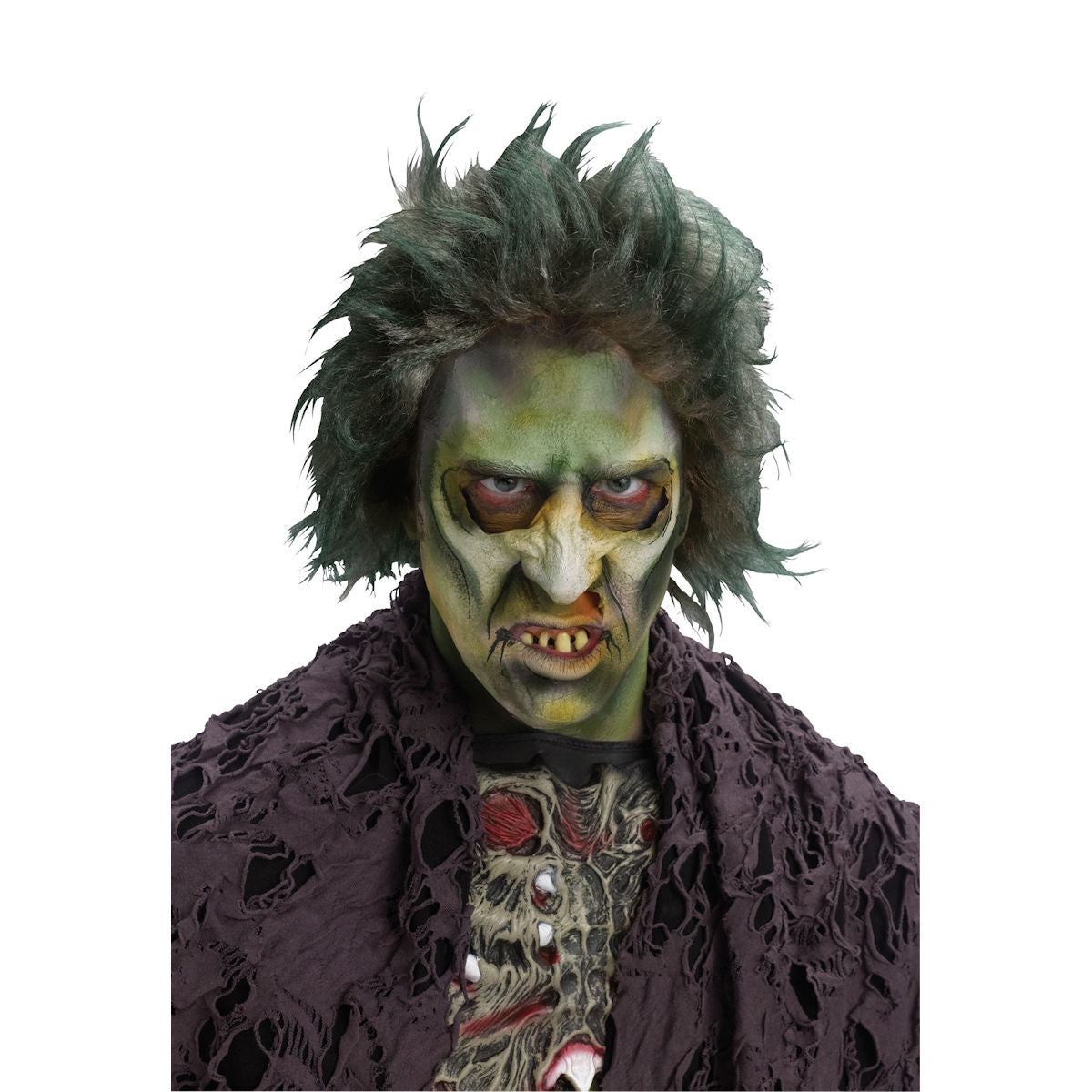 Bio Zombie Monster WIG Men's Fancy Dress Halloween Costume Accessory