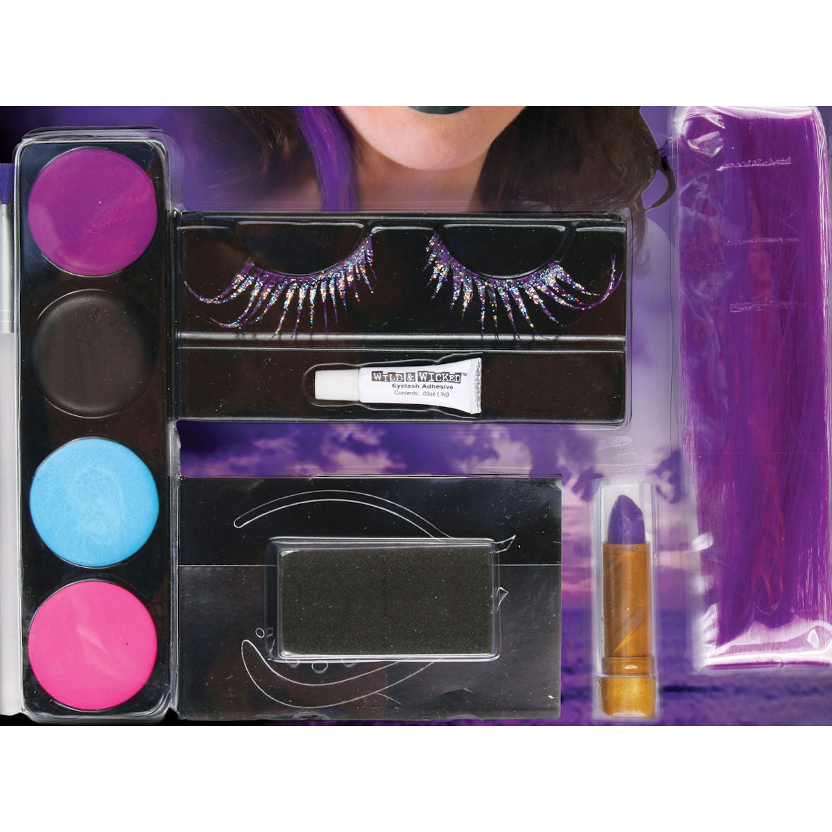 Pirate Fantasy Makeup Kit FX Kit Halloween Costume Accessory with Eyelashes