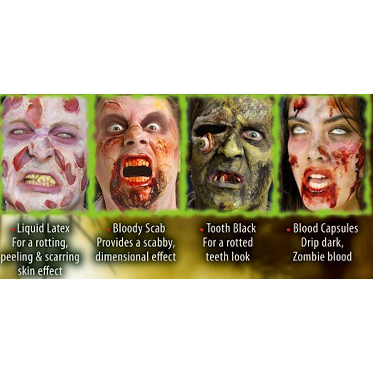 Zombie Horror All-in-one Family Size Makeup FX Kit Halloween Costume Accessory