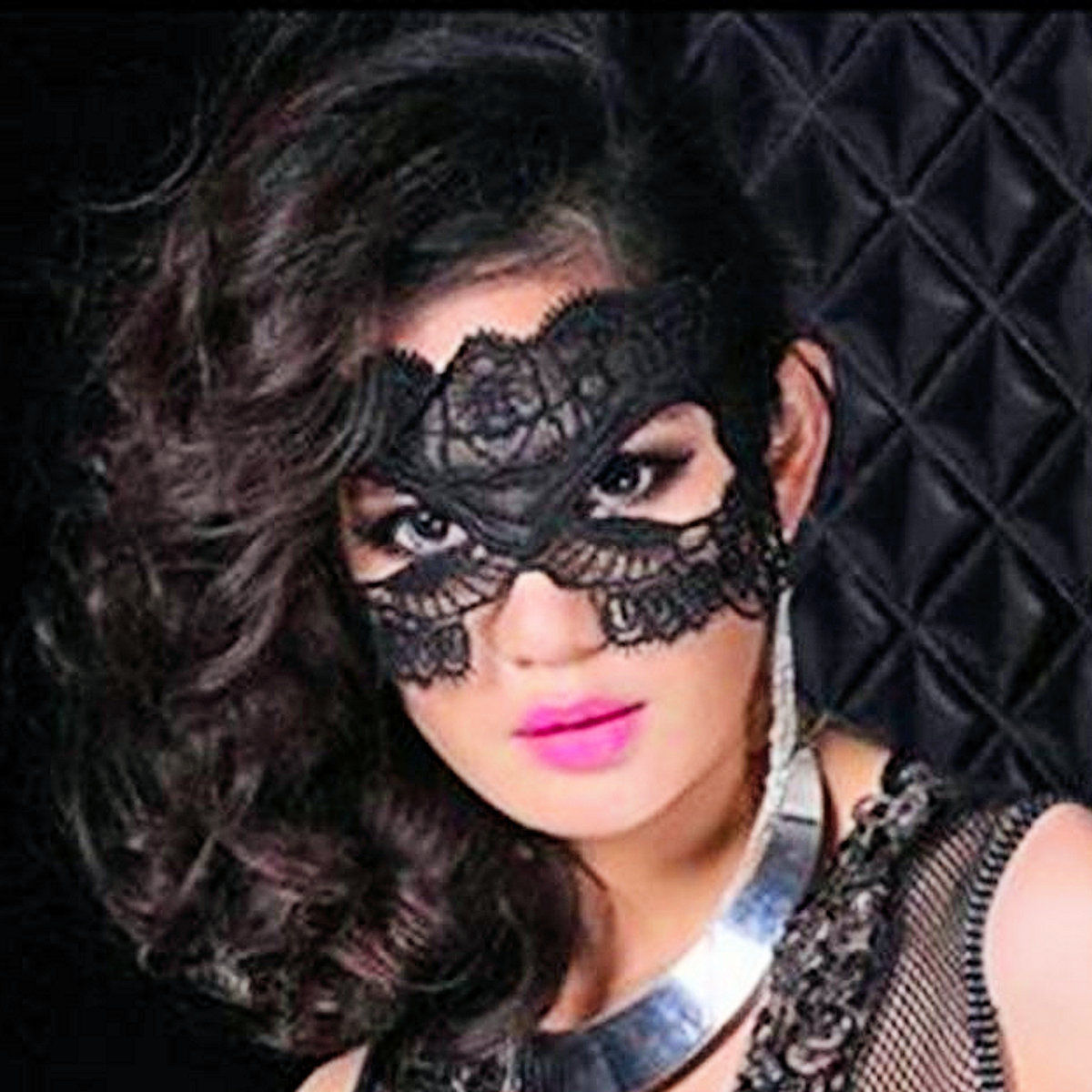 Black Cotton Lace Venetian Masquerade Eye Mask Fancy Dress Costume Accessory