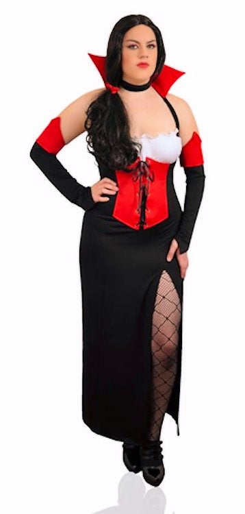 Gothic Vampire Mistress Plus Size Fancy Dress Womens Costume