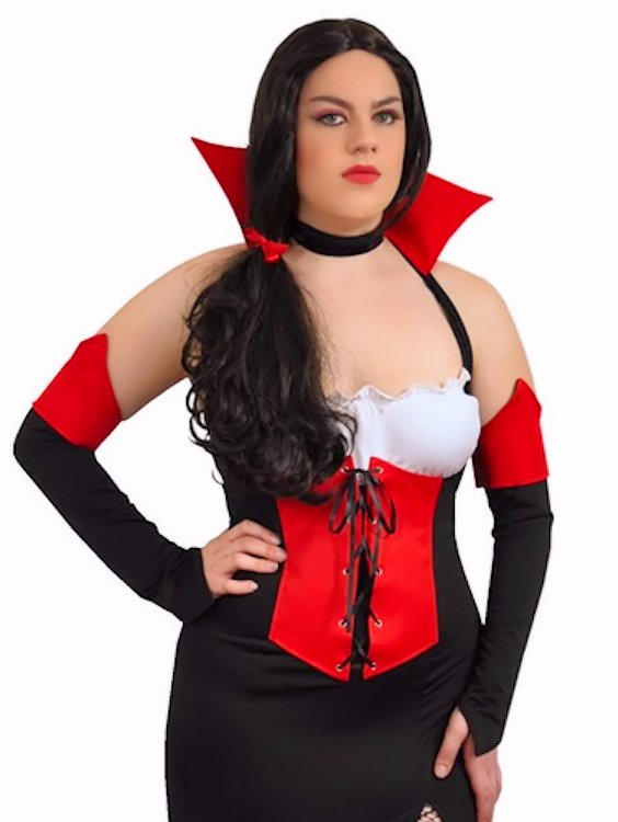 Gothic Vampire Mistress Plus Size Fancy Dress Womens Costume