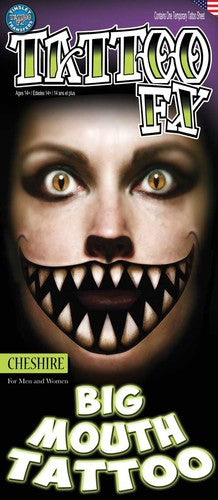 Big Mouth Cheshire Cat Temporary Tattoo Tinsley Halloween Special FX Make up