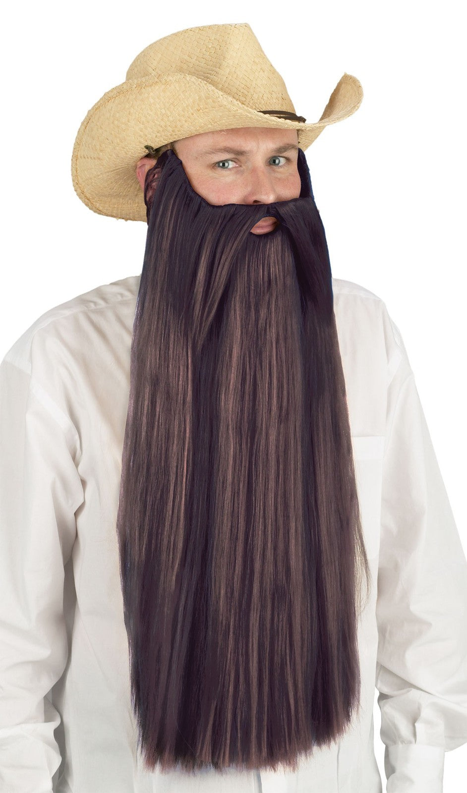 Extra Long Brown Beard and Moustache 65cm Long
