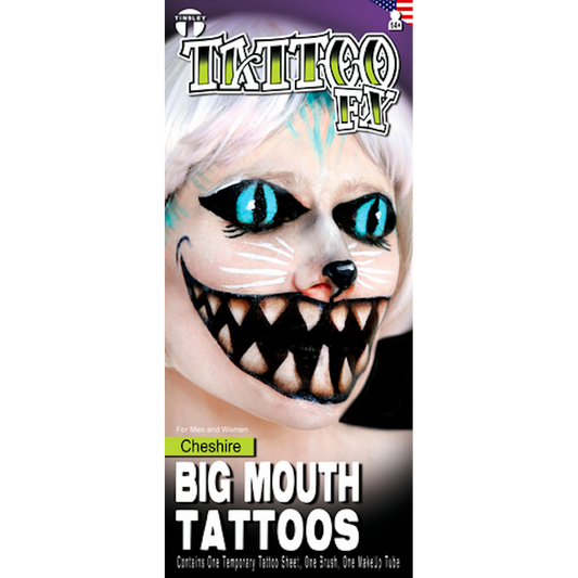 Big Mouth Cheshire Cat Temporary Tattoo Tinsley Halloween Special FX Make up KIT