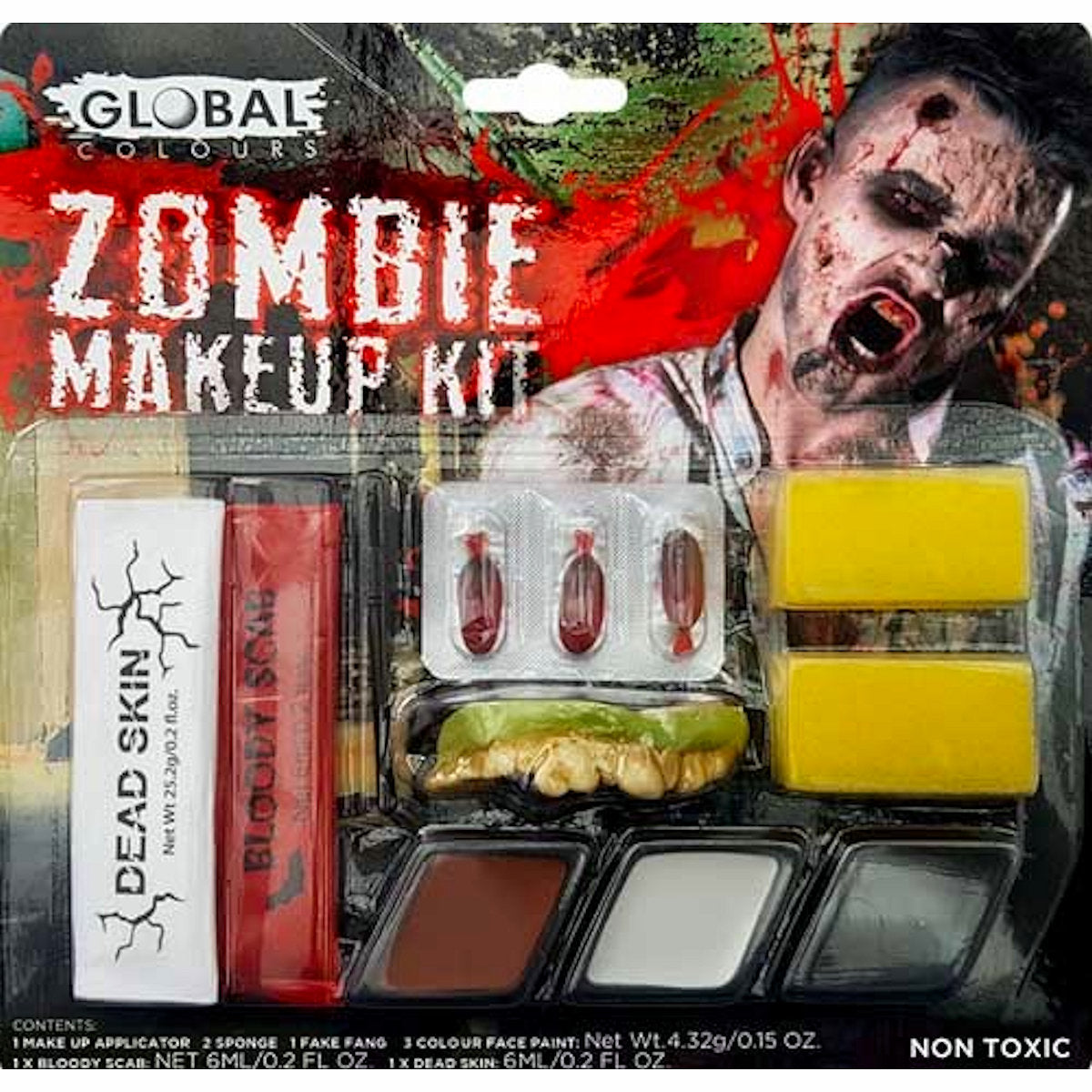 Zombie Horror Face Paint Makeup FX Kit Halloween Costume Accessory Global