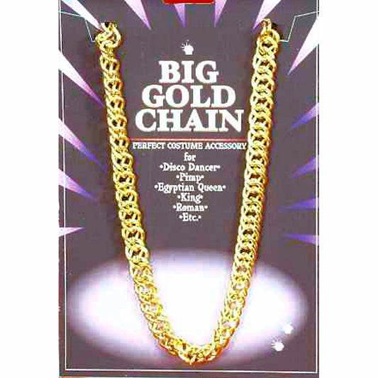 Big Daddy Rapper Pimp King Disco Chunky Gold Chain 100cm fancy dress costume
