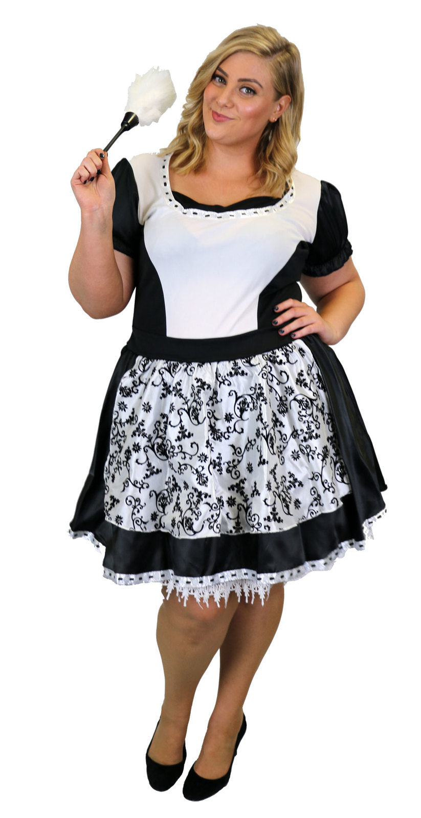 French Maid Plus Size Women's Costume Fancy Dress Party