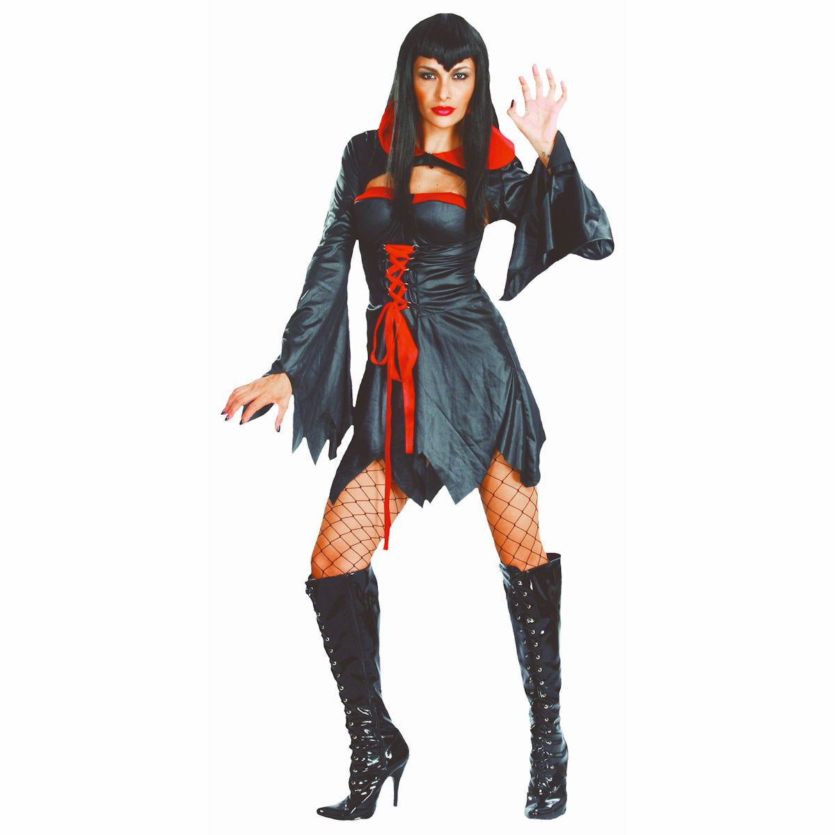 Women's Gothic Sexy Vampire Witch Halloween Fancy Dress Costume