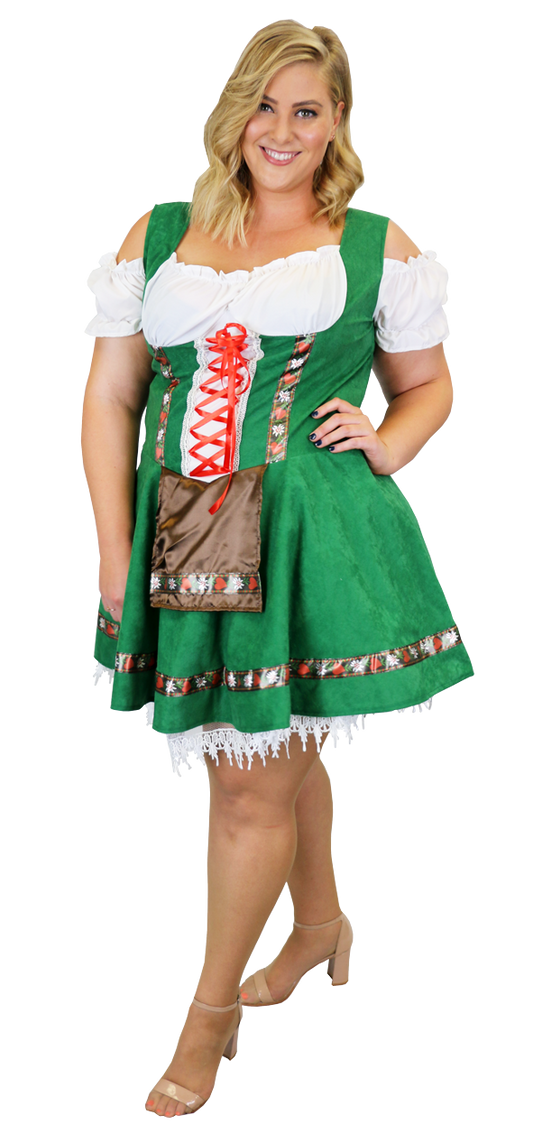 Alpine Girl Oktoberfest Beer Wench Plus Sie Women's Fancy Dress Costume