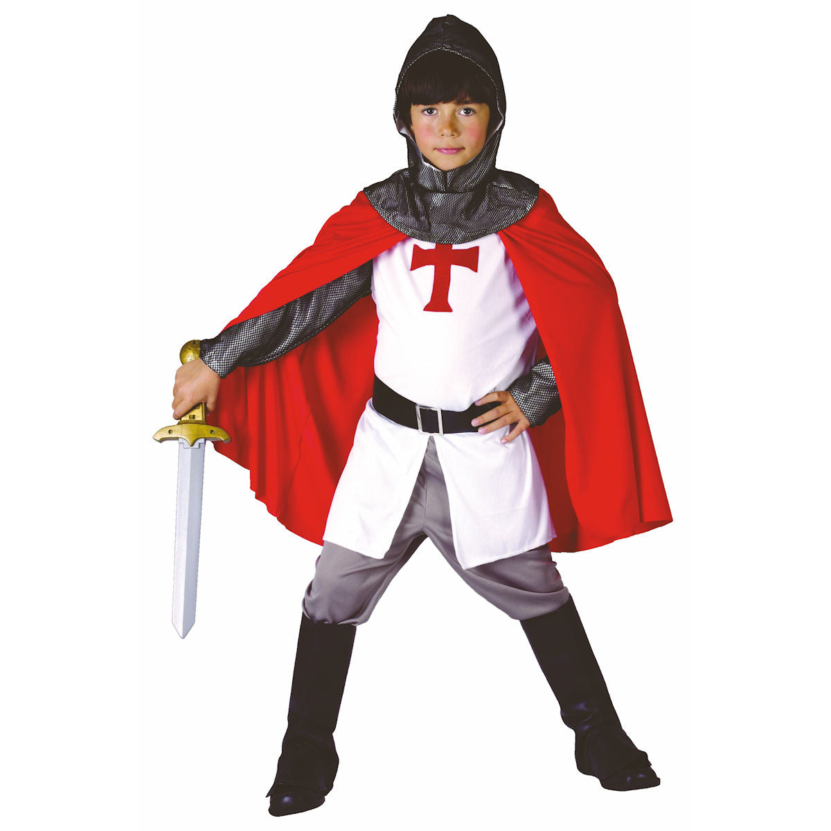 Crusader Knight Medieval Boy's Fancy Dress Costume Child