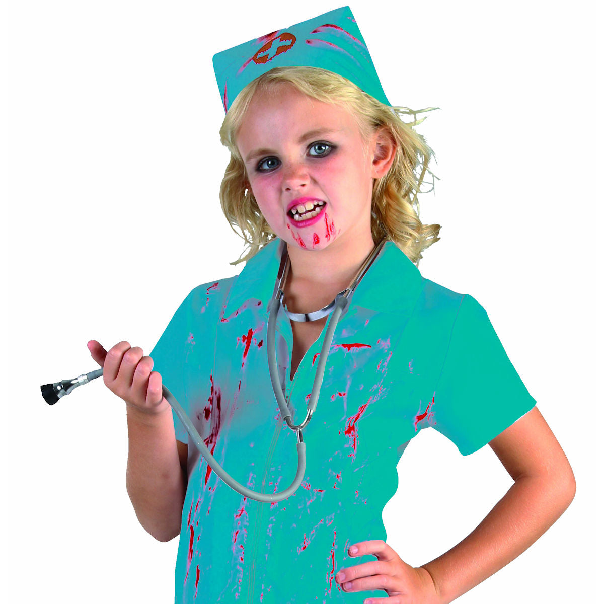 Zombie Bloody Mad Nurse Surgeon Doctor Girl's Fancy Dress Halloween Costume