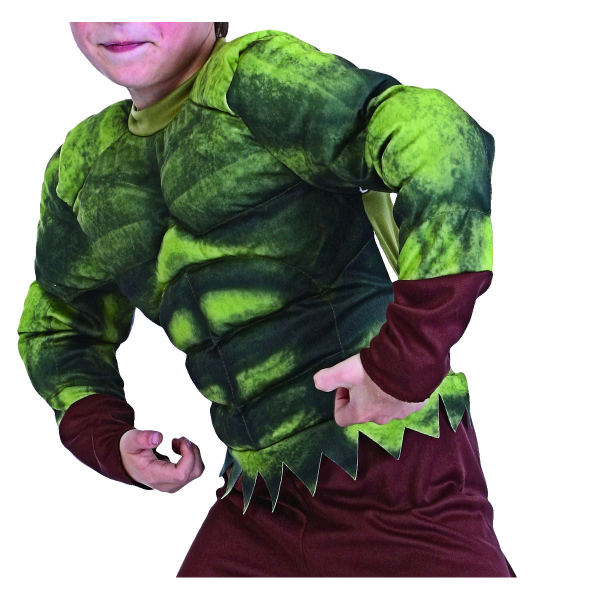 The Hulk Padded Muscle Jumpsuit  Boys Child Costume Fancy Dress