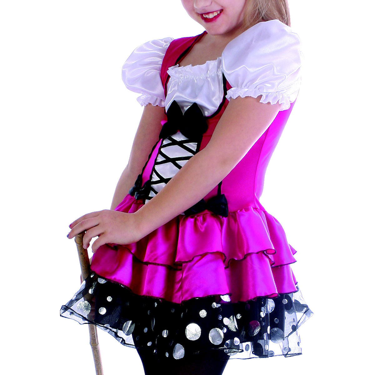 Sassy Pink Witch Girl's Halloween Fancy Dress Costume with hat so pretty!