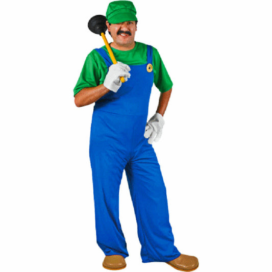 Luigi Super Mario Brothers Adult Men's Complete Costume with Moustache