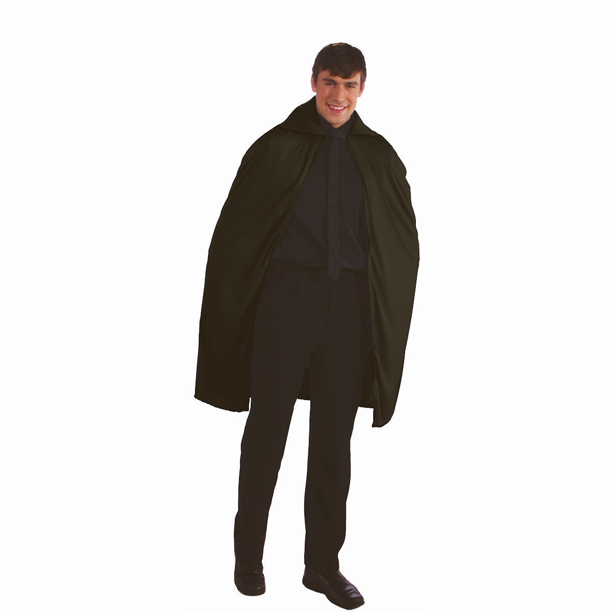 Black Cape Vampire 45" Long - Adult Fancy Dress Costume One size up to 42" chest