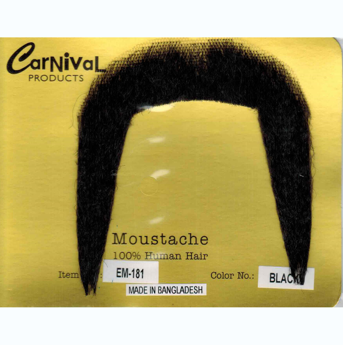 Mexican Droopy Moustache Black Human Hair Quality Natural Looking