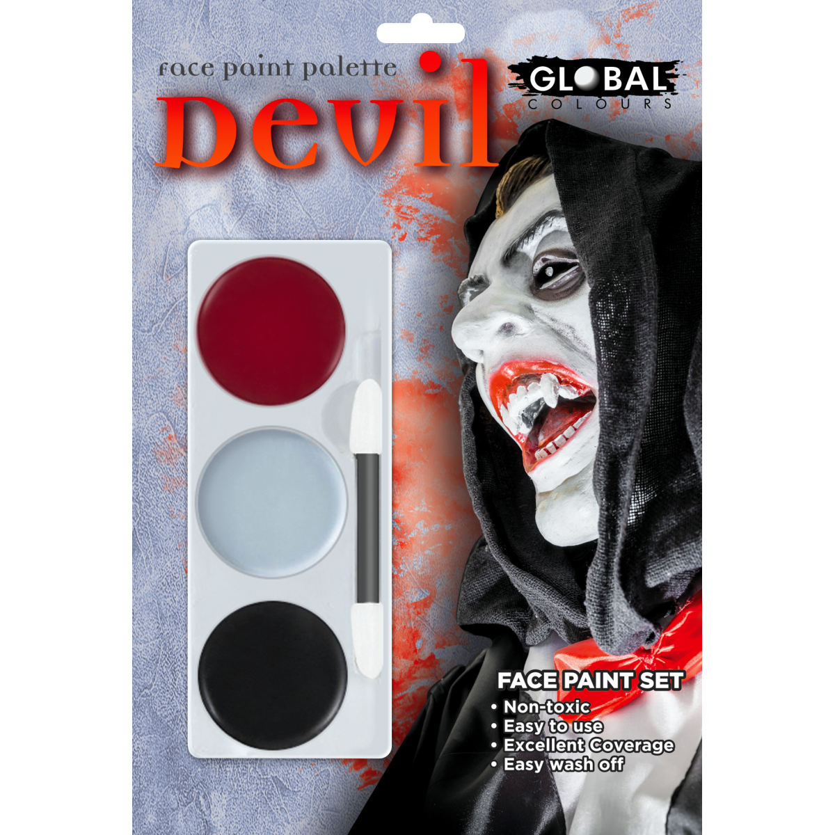 Devil Halloween Tri-Colour Makeup Palette Special FX Fancy Dress face make-up