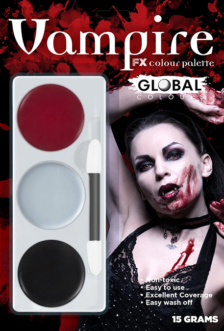 Vampire Halloween Tri-Colour Makeup Palette Special FX Fancy Dress make-up